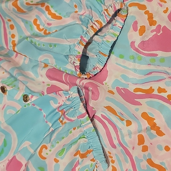 Lilly Pulitzer Jellies Be Jammin Popover Top Silk Small Coastal Beachy FLAWED - Picture 7 of 16